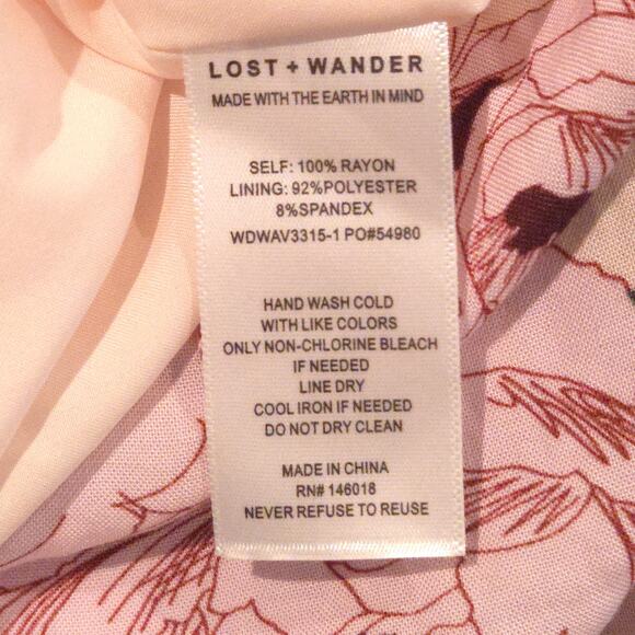 Lost + Wander Flowy Hawaiian Rose Pink Tiered Tie-Back Halter Maxi Dress, Sz Med - Picture 10 of 10